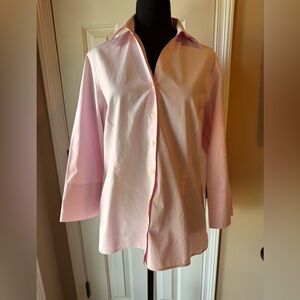 Lands' End Pink no iron pinpoint Oxford Button-Up Shirt